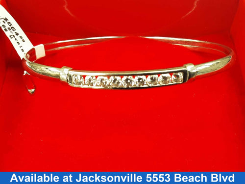 Bangle Bracelet - White Gold 14k (.585) 6.8 grams 7 inch