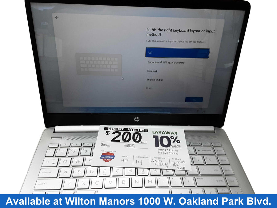 Hp 14-fq0110wm Amd Ryzen 3 4 Gb 128 Gb Silver Laptop