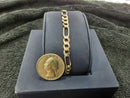 Figaro Bracelet - Tricolor Gold 14k (.585) 9 grams 7 inch