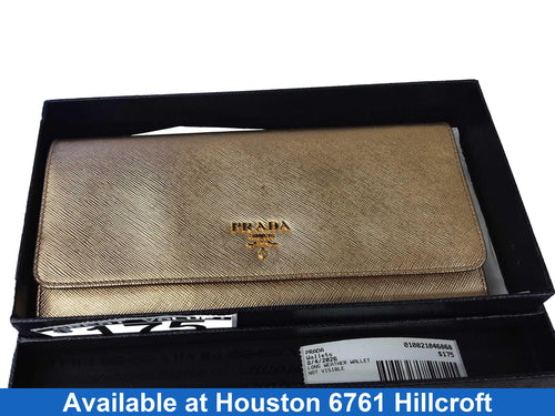 Prada Long Weather Wallet Gold Wallet