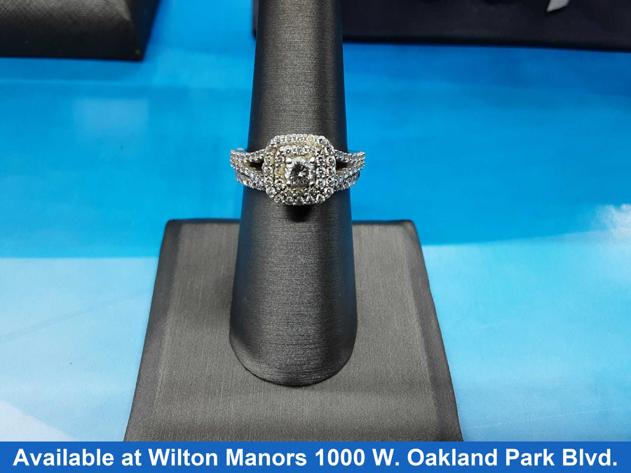 Ring - Engagement Set - White Gold 14k (.585) 6 grams Size 7