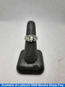 Ring - Wedding Set - White Gold 14k (.585) 7.7 grams Size 7
