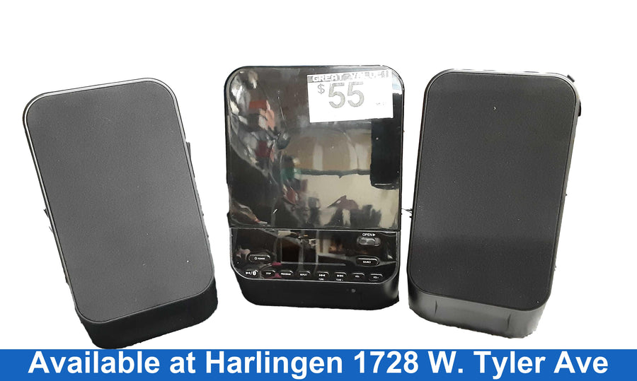 Onn 2133a Black Bookshelf Stereo with Speaker