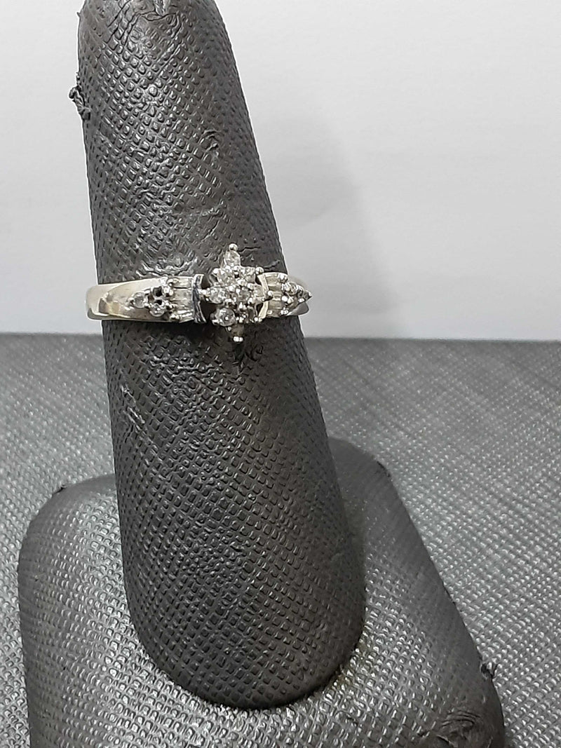Lady's Ring - Cluster White Gold 10K (.417) 2.5 grams Size 7.5