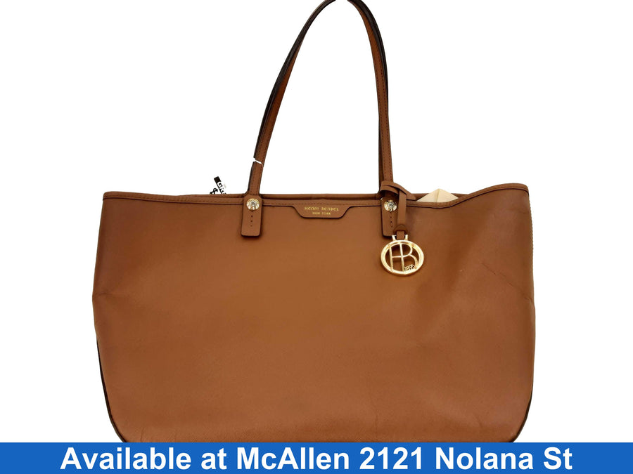 Henri Bandel Gold Circular Charm In Front Brown Purse / Handbag