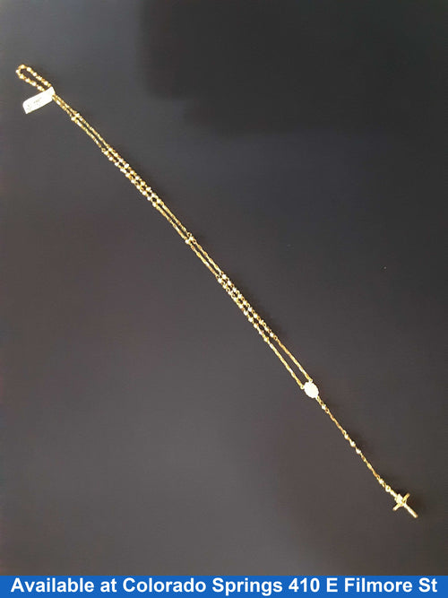 Bead Chain - Tricolor Gold 14k (.585) 11.1 grams 22 inch