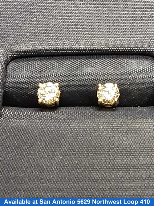 Double Stud Earring - Yellow Gold 14k (.585) 0.7 grams
