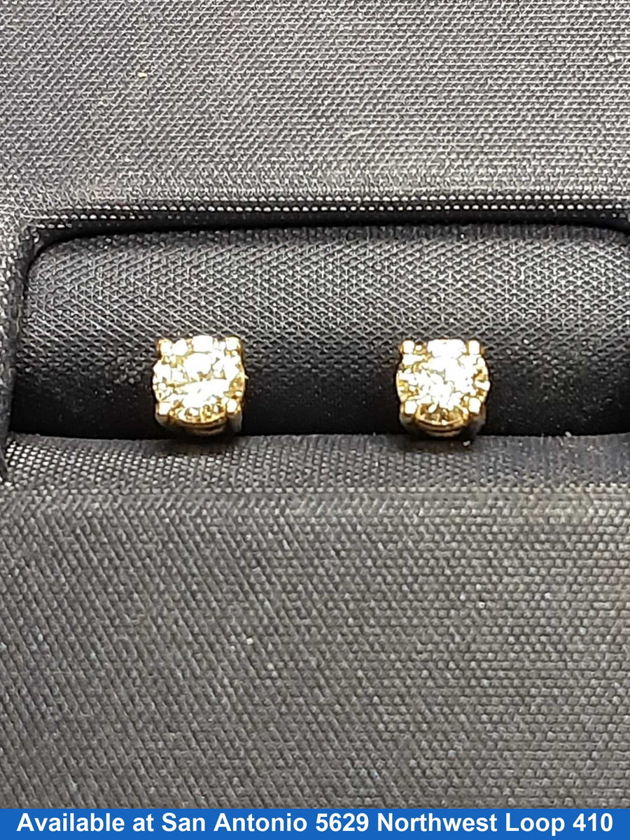 Double Stud Earring - Yellow Gold 14k (.585) 0.7 grams