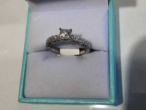 Ring - Engagement Set - White Gold 14k (.585) 3.3 grams Size 5