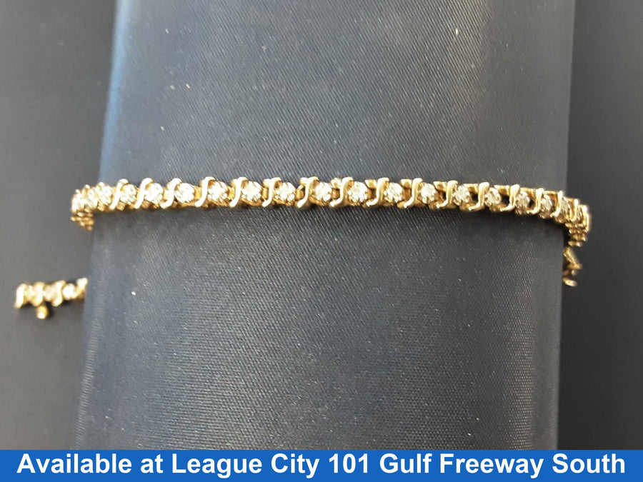 Tennis Bracelet - Yellow Gold 14k (.585) 2.1 grams 6 inch