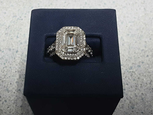 Ring - Engagement Set - White Gold 18k (.750) 9.5 grams Size 6