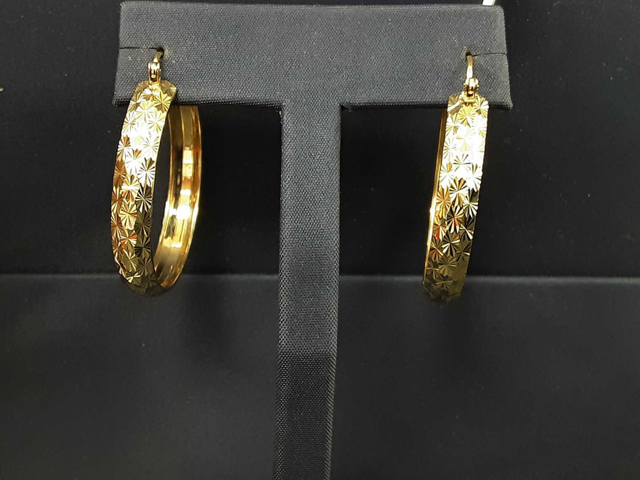 Hoop Earrings - Yellow Gold 10k (.417) 4.3 grams