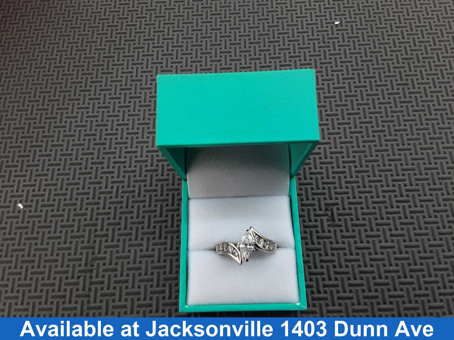 Ring - Engagement Set - White Gold 14k (.585) 7.2 grams Size 7.5