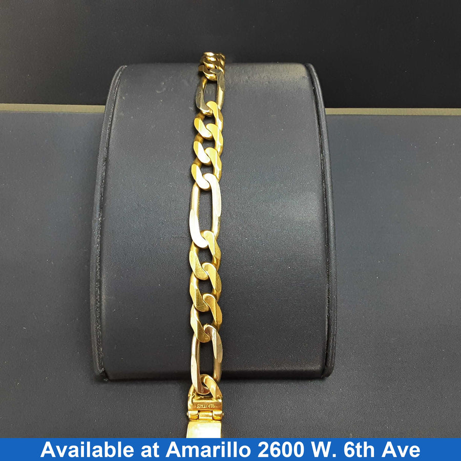 Figaro Bracelet - Yellow Gold 14k (.585) 43.2 grams 9 inch