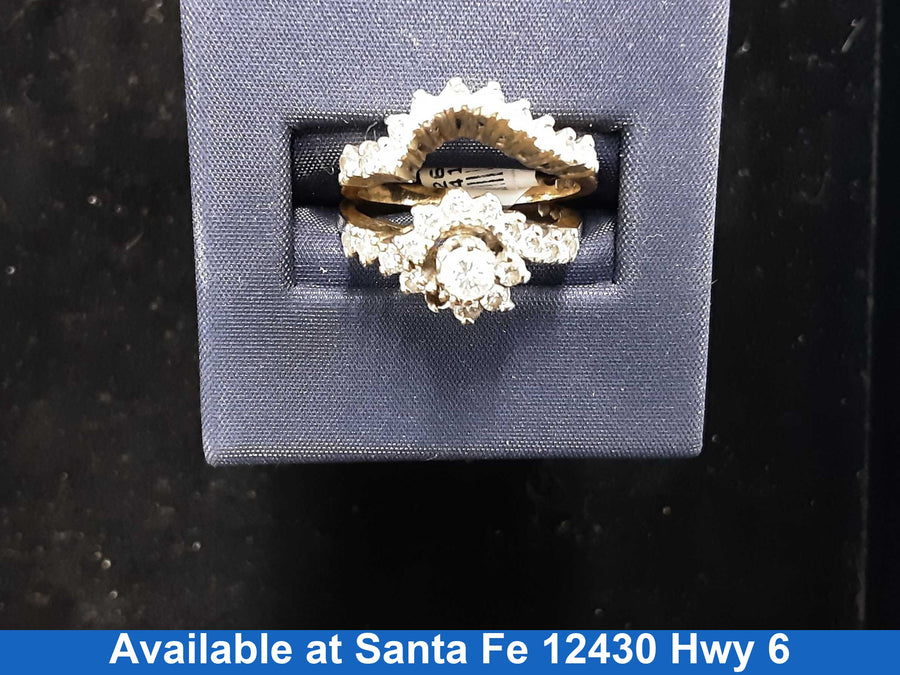 Ring - Engagement Set - Yellow Gold 14k (.585) 6.4 grams Size 6.5