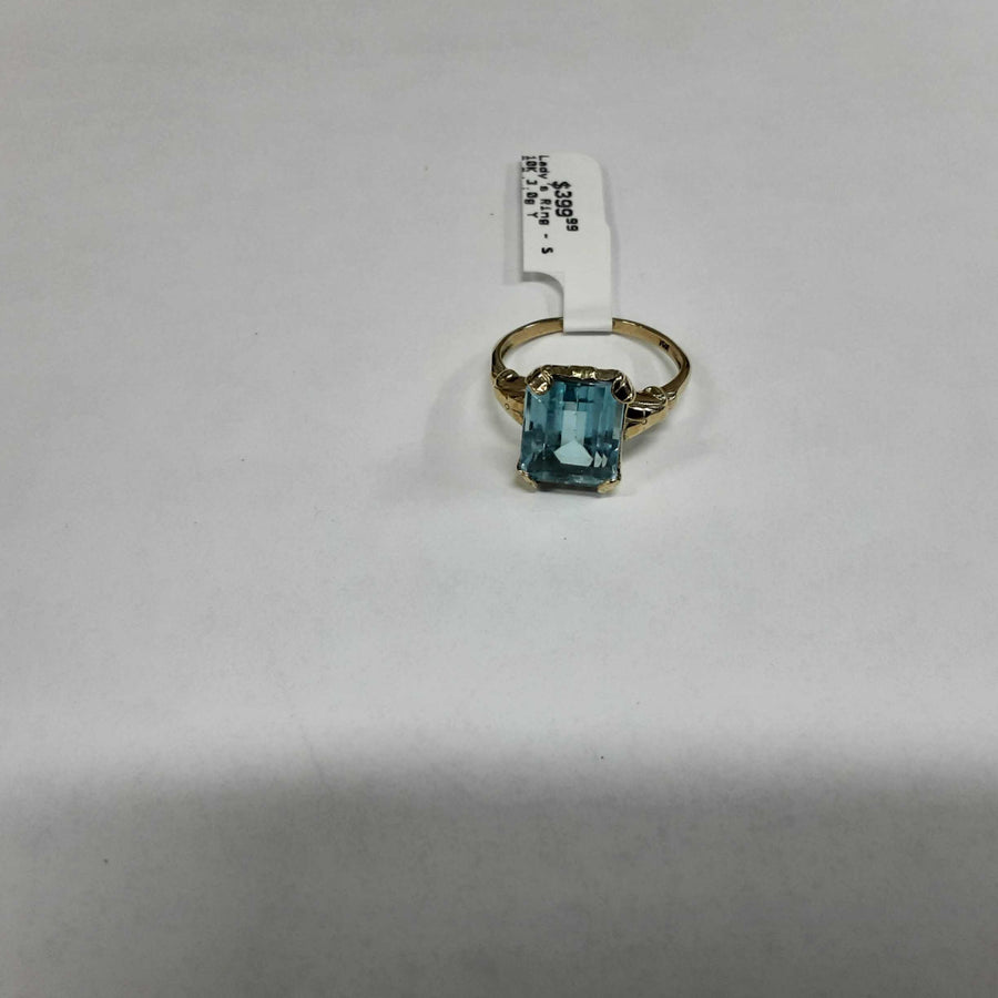 Women's Ring - Solitaire - Yellow Gold 10k (.417) 3 grams Size 6.5