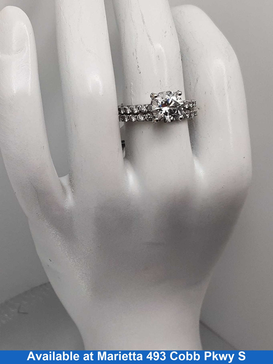 Ring - Engagement Set - White Gold 14k (.585) 5 grams Size 7