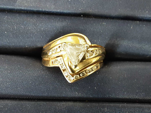 Ring - Wedding Set - Yellow Gold 14k (.585) 7.1 grams Size 8