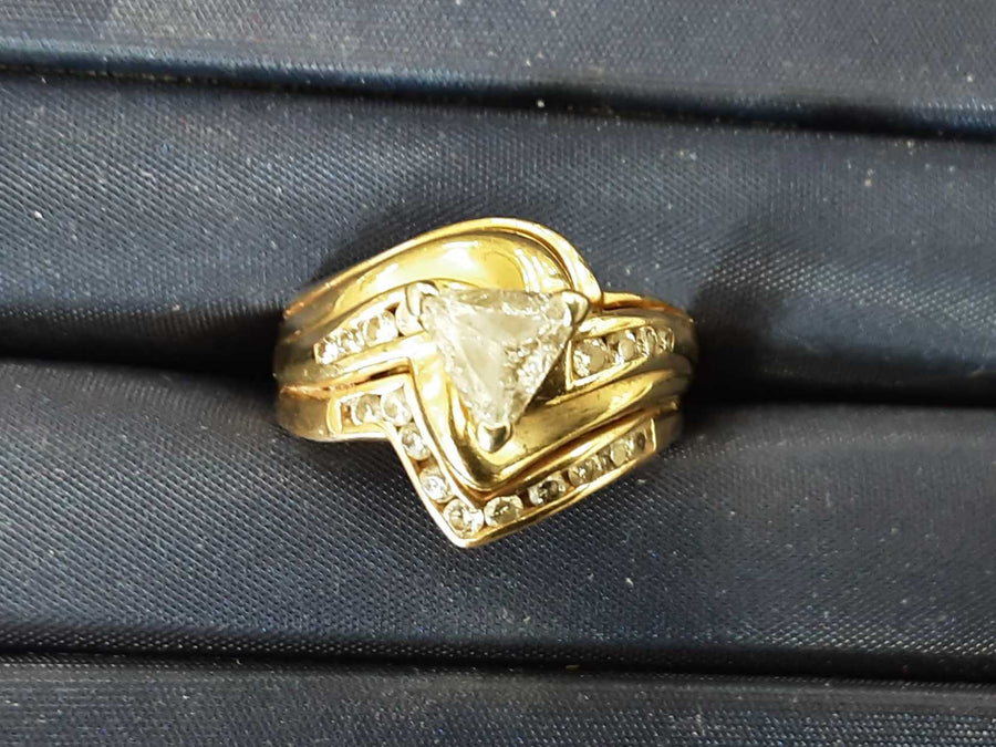 Ring - Wedding Set - Yellow Gold 14k (.585) 7.1 grams Size 8