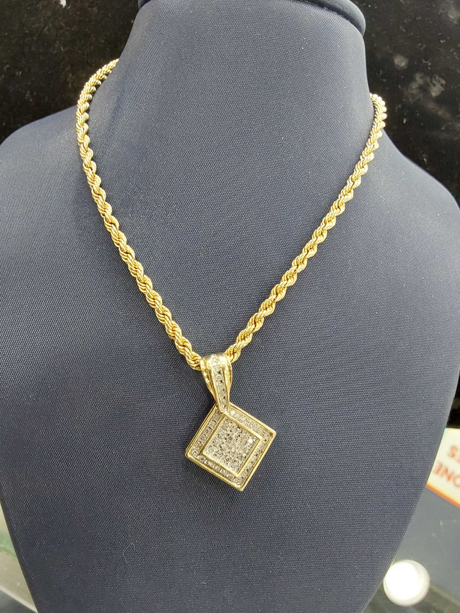 Diamond Pendant - Yellow Gold 10k (.417) 6.7 grams