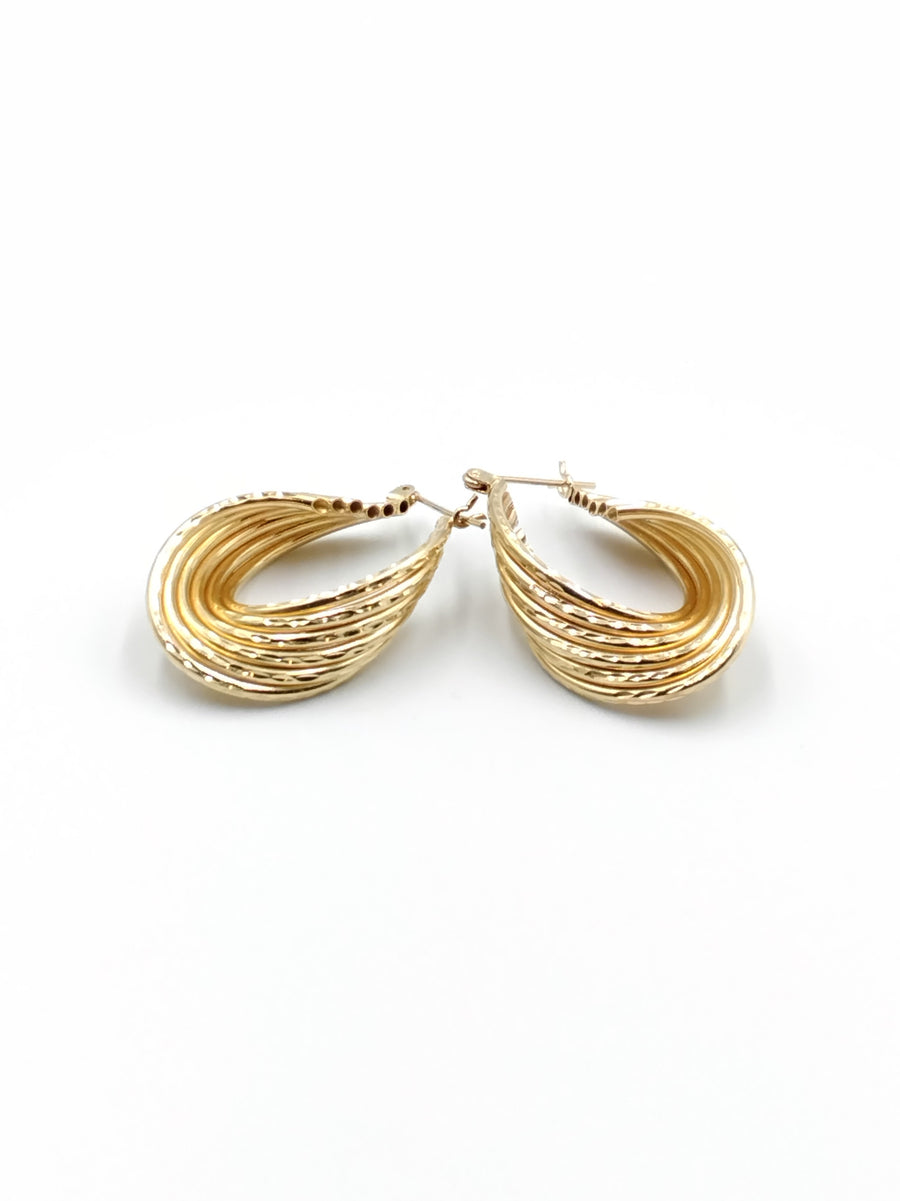 Hoop Earrings - Yellow Gold 14k (.585) 5.1 grams