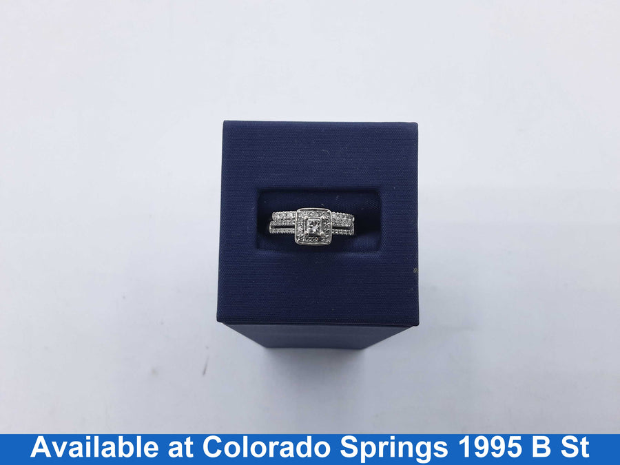 Ring - Engagement Set - White Gold 14k (.585) 4.9 grams Size 5