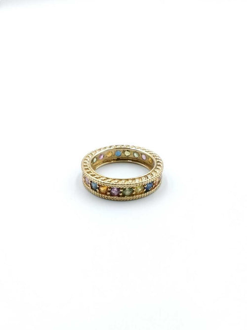 Rainbow Sapphire Eternity Band In 14k Yellow Gold 6 Grams Size 9 Fw1025lerdu