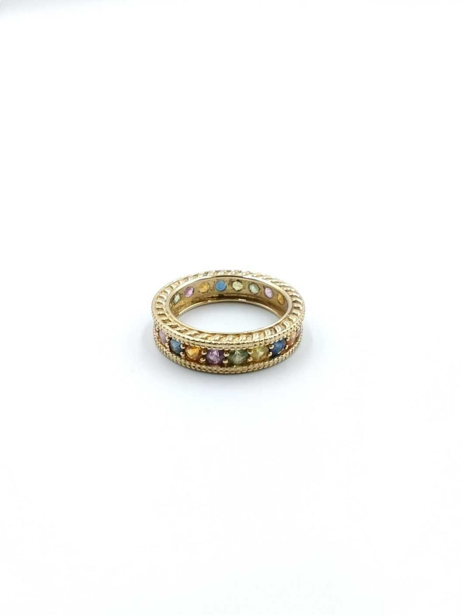 Rainbow Sapphire Eternity Band In 14k Yellow Gold 6 Grams Size 9 Fw1025lerdu