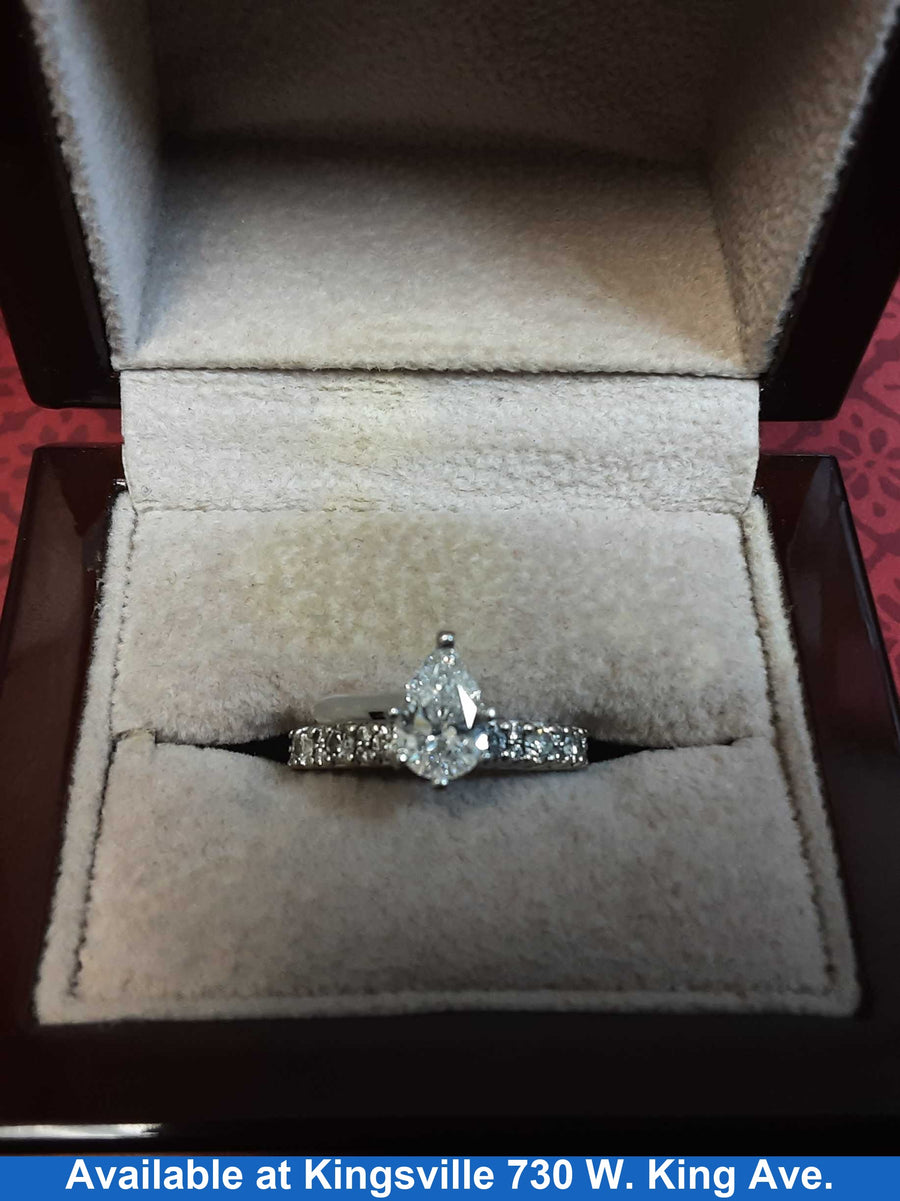 Ring - Engagement Set - White Gold 14k (.585) 4.2 grams Size 7.5