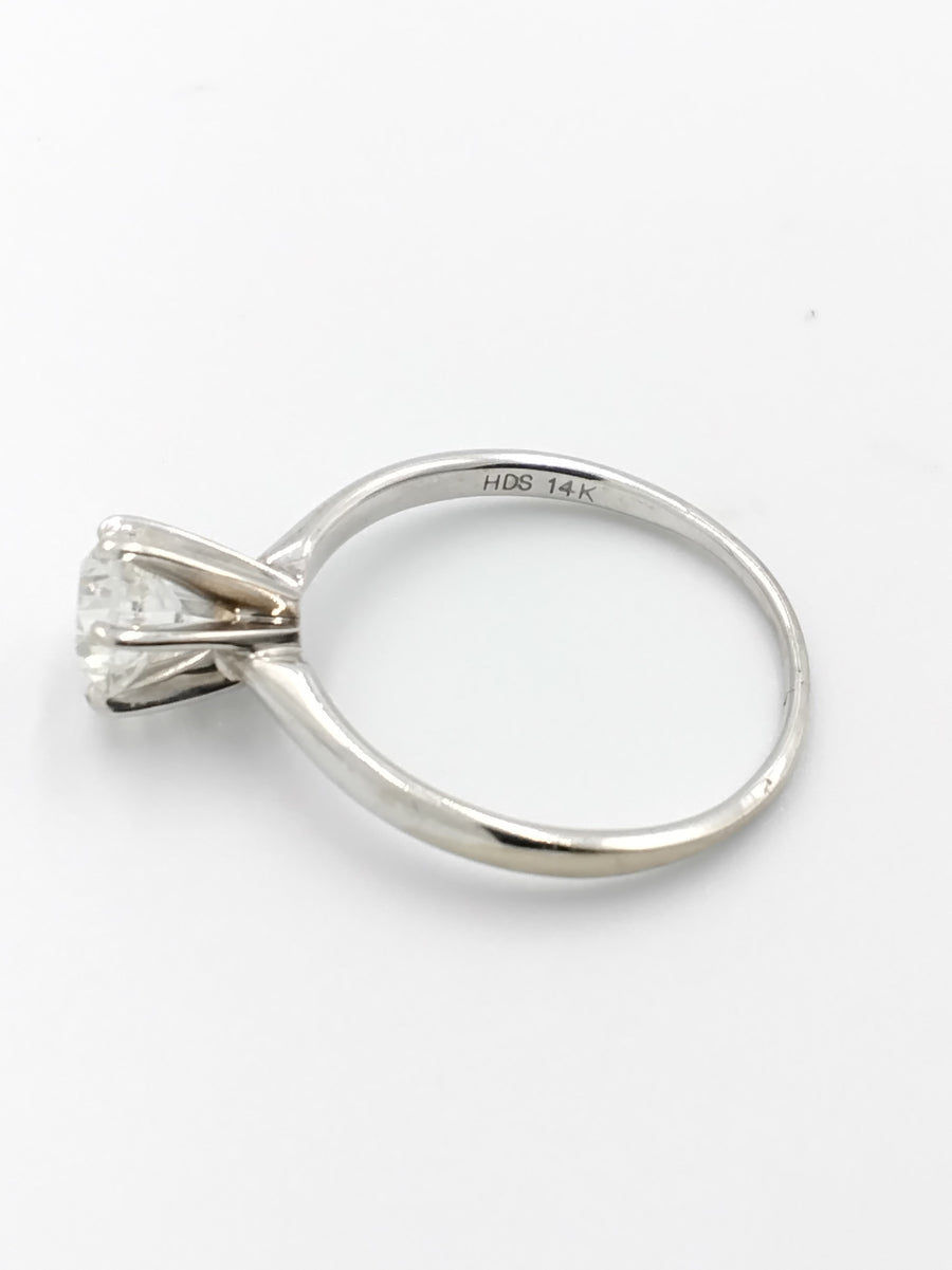 Women's Ring - Solitaire - White Gold 14k (.585) 2.3 grams Size 8