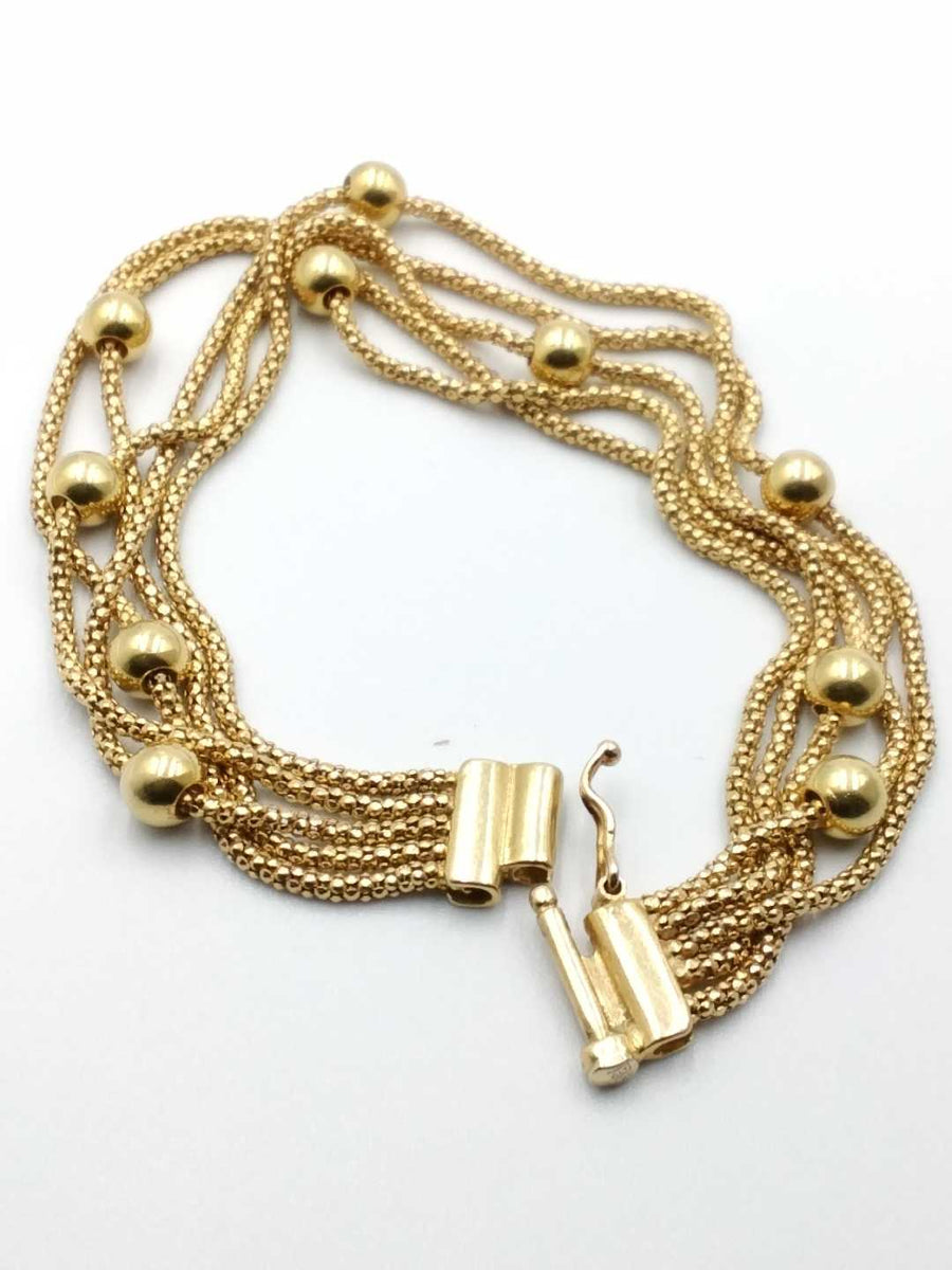 Bead Bracelet - Yellow Gold 14k (.585) 12 grams 7 inch