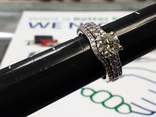 Ring - Engagement Set - White Gold 14k (.585) 5.5 grams Size 6