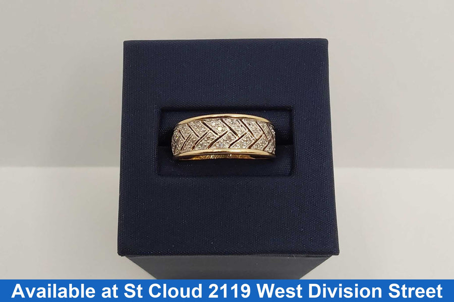 Ring - Wedding Band - Yellow Gold 10k (.417) 3.41 grams Size 7.5