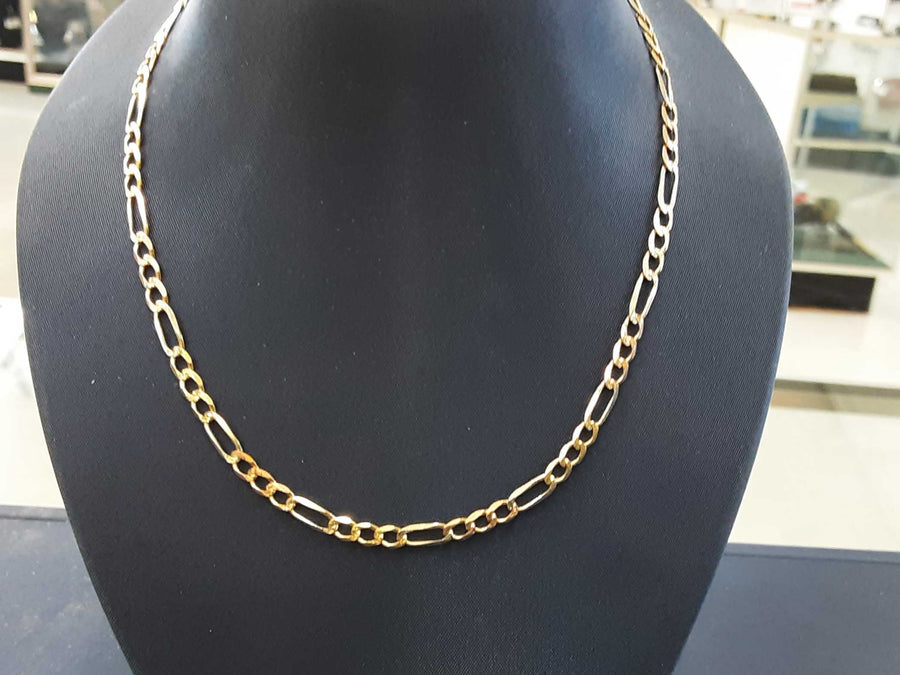 Figaro Chain - Tricolor Gold 14k (.585) 7.7 grams 22 inch
