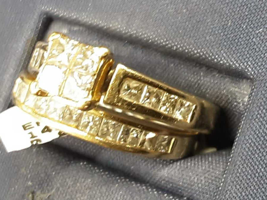 Ring - Engagement Set - Yellow Gold 14k (.585) 5.3 grams Size 10.5