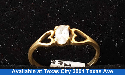 Women's Ring - Solitaire - Yellow Gold 10k (.417) 1 grams Size 6.5