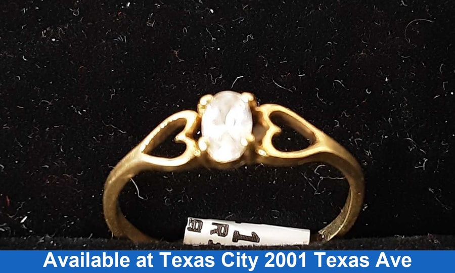 Women's Ring - Solitaire - Yellow Gold 10k (.417) 1 grams Size 6.5