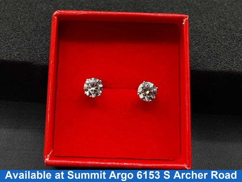 Double Stud Earring - White Gold 14k (.585) 1.5 grams