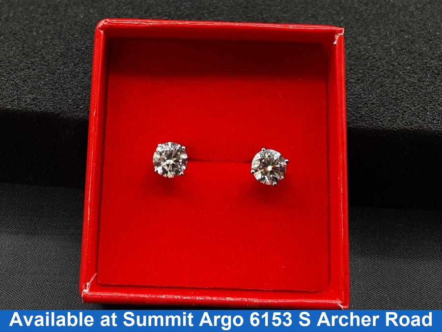 Double Stud Earring - White Gold 14k (.585) 1.5 grams