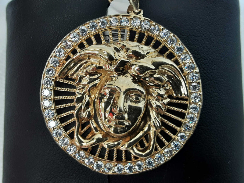 10k Yellow Gold Medusa Pendant