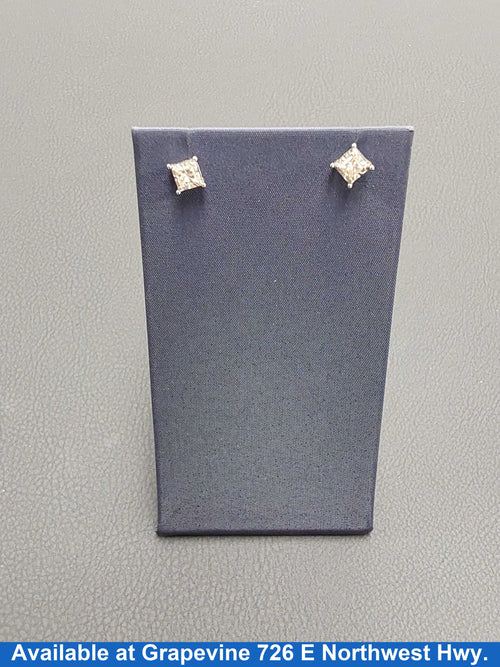 Double Stud Earring - White Gold 10k (.417) 1.1 grams