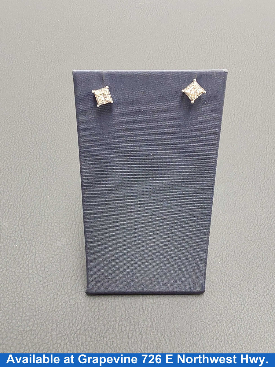 Double Stud Earring - White Gold 10k (.417) 1.1 grams