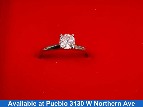 Women's Ring - Solitaire - White Gold 10k (.417) 2 grams Size 7