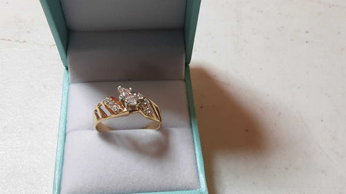 Ring - Engagement Set - Yellow Gold 14k (.585) 4.1 grams Size 10