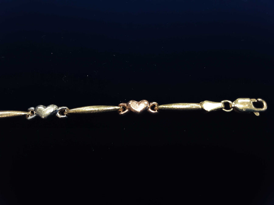 Bracelet - Tricolor Gold 10k (.417) 3.1 grams 7 inch