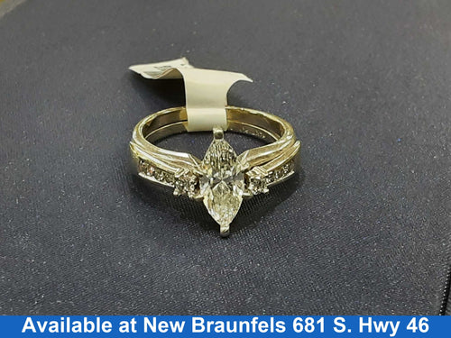 Ring - Wedding Set - White Gold 14k (.585) 5.5 grams Size 6.5