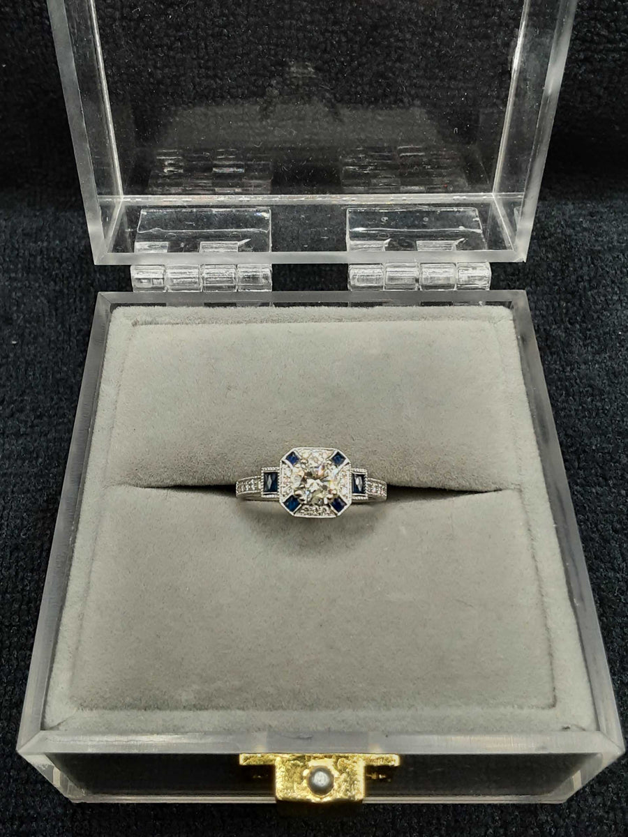 Engagement Ring With Blue Gem Stones