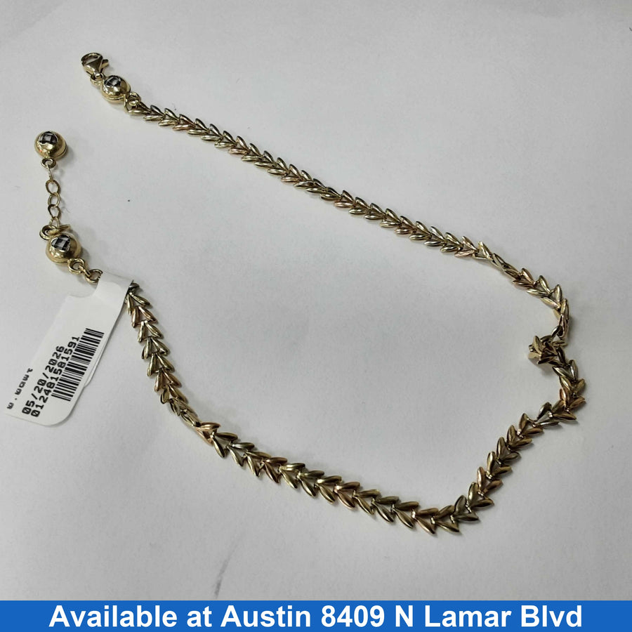 Bracelet - Tricolor Gold 14k (.585) 4.6 grams 11 inch