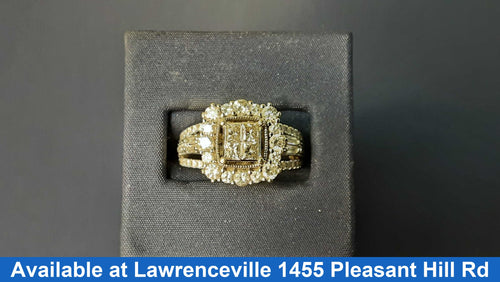 Ring - Engagement Set - White Gold 14k (.585) 7.6 grams Size 9.5