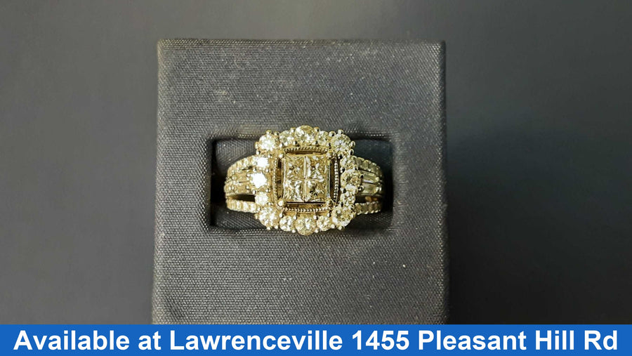 Ring - Engagement Set - White Gold 14k (.585) 7.6 grams Size 9.5
